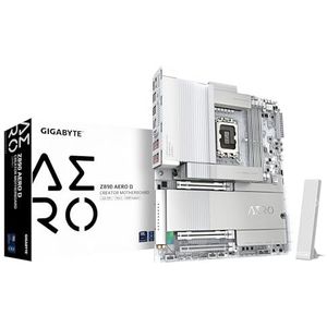 GIGABYTE Z890 AERO D Moederbord - Ondersteunt Intel Core Ultra (Serie 2) CPU's, 16+1+2 fasen VRM, tot 9500MHz DDR5 (OC), PCIe 5.0 M.2, Wi-Fi 7, Thunderbolt 5