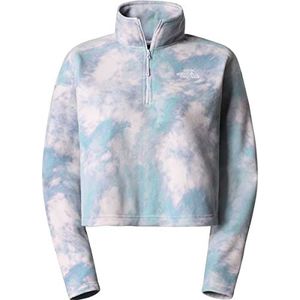 THE NORTH FACE Glacier Cropped Sweatshirt Lavender Fog Glacier Dye Print L