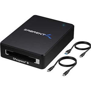 SABRENT CFexpress Type B Kaartlezer, USB 3.2 Gen 2 HOGE SNELHEID 10 Gbit/s, compatibel met Thunderbolt, ondersteunt Android/Windows/Mac OS (CR-CFER).