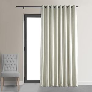 Halve prijs Drapes Extra Brede Grommet Verduisterend Fluwelen Gordijn, Off White, 100 x 108