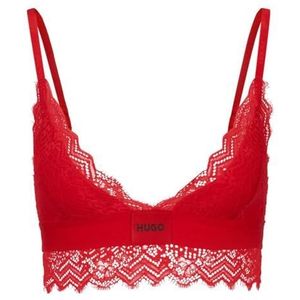 HUGO Dames Triangle Padded Lace Bra, Bright Red620, XS