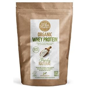 Organic Whey Protein - Purely Natural (Bio wei eiwitten) - 80% Eiwit, 500 gram, van Gras Gevoerde Koeien, zonder Toevoegingen