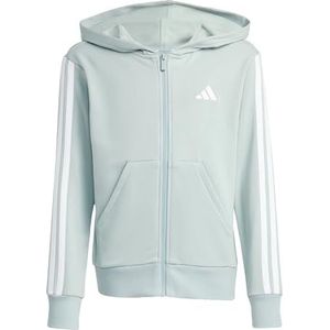 adidas Niñas ESSENTIALS FULL ZIP HOODIE, Wonder Sage/white, 7-8 Years