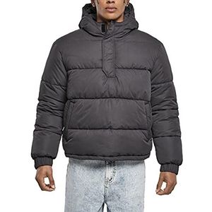 Urban Classics Heren Hooded Cropped Pull Over Jacket Jas, zwart, XL