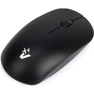 VulTech MW-09N draadloze muis, oplaadbaar, stil met klik, ultra-stil, 1600 dpi, 3 knoppen, USB 2.4 GHz, type-C, nano-ontvanger, compatibel met pc, laptop en Mac