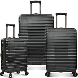 U.S. Traveler Boren hardshell case gemaakt van polycarbonaat met 8 spinwielen, aluminium handgreep, zwart (zwart) - US09181K