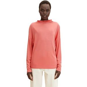 TOM TAILOR Dames Basic longsleeve met kraag 1033664, 12341 - Faded Rose, L