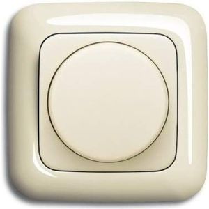 EBROM® complete set LED draaidimmer 1001 + Busch Jager frame 2511 en schijf 2115-212 crèmewit DURO2000 - UP inbouw LED dimmer - faseafsnijding, LED 5-150 Watt dimbare halogeen etc. 15-400 W/VA