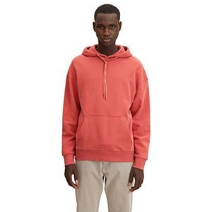 TOM TAILOR Denim Uomini Relaxed hoodie met backprint 1032770, 10418 - Smoky Red, XS