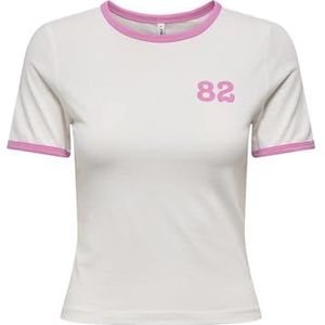 Onlnina Life S/S Contrast Top Box JRS, cloud dancer, M