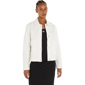 Tommy Jeans Vrouwen Shirt Jas Katoen, Oud Wit, M