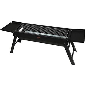 VEVOR Kieuwen Houtskool Grill Inklapbare Tafel Grill 57 x 22 cm, Draagbare Reis Grill Buiten Picknick Camping Grill 85 x 23,7 x 30 cm grootte, Zwarte Roestvrij Staal BBQ Grill Camping Strand Party