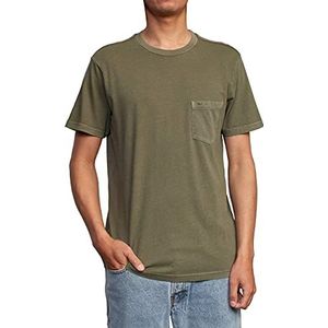 RVCA Heren S/S Pigment Pocket Tee T-shirt, Rvca S/S Pigment Pocket Tee/Olijf, L