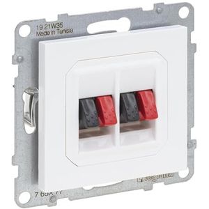 LEGRAND, SEANO luidsprekeraansluiting 2-voudig met veerklemmen (rood/zwart), kleur: ultrawit, 765177