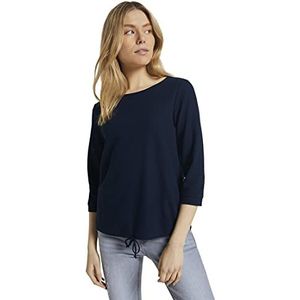TOM TAILOR Dames Lange mouwen met structuur 1024039, 10668 - Sky Captain Blue, L