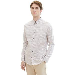 TOM TAILOR - Overhemd - Wit - Design met Meerdere Roosters