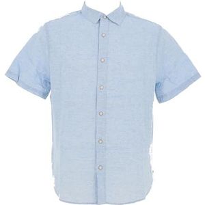 Teddy Smith Herenhemd C-Pietro MC Pastel Blue Maat M, Pastel Blauw, M