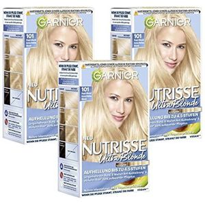 Garnier Nutrisse Haarverf met voedende vruchtoliën, kleuring met 8 weken houdbaarheid, ultra crème tint, 101 Pearl Blonde