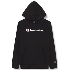 Champion Legacy Icons B-Ultralight Fall Fleece Sweatshirt met capuchon voor kinderen en jongens, Zwart, 15-16 jaar