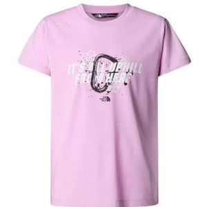 The North Face Graphic Relaxed S/S T-Shirt voor meisjes Cyber Pink 140