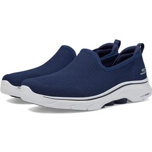 Skechers Dames GO Walk 7 Ivy, Navy Textiel/witte trim, 8 UK, Navy Textiel Wit Trim, 41 EU