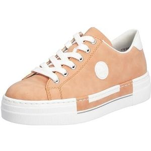 Rieker Dames Low-Top Sneaker N49W1, vrouwen lage schoenen, oranje, 40 EU