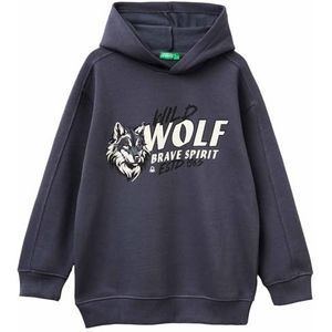 United Colors of Benetton Kids & Teen's Maglia C/CAPP. M/L 3j73c205c Sweatshirt met capuchon, blauw, 140