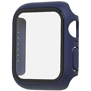 aiino Flow beschermhoes van gehard glas en polycarbonaat voor Apple Watch (serie 6/SE/5/4) 44 mm ultralichte harde schaal voor volledige bescherming van de Apple Watch - blauw