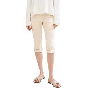TOM TAILOR Damesbroek met taps toelopende pasvorm, 32180 - Fawn Beige Offwhite Stripe, 36