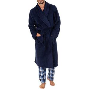 IZOD Mens Comfort-soft Fleece Bathrobe, Navy, 2X-3X US