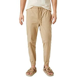 Koton Heren Chino Jogger Broek Trekkoord Pocket Gedetailleerd Katoen, camel (100), 38