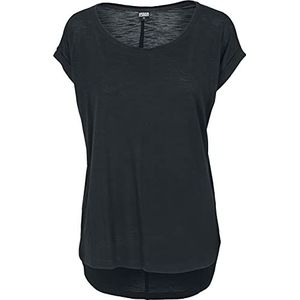 Urban Classics Dames T-shirt Dames Long Back Shaped Slub Tee, zwart (zwart 7), S