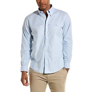 Brooks Brothers Heren Non-Iron Stretch Oxford Sport Shirt Lange Mouw Solid, Lichtblauw, Large, Lichtblauw, L