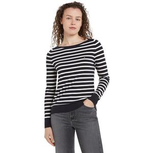 Tommy Hilfiger Dames CO Jersey Stitch Boat-NK Trui WW0WW40099 Pullover Sweater, Breton STP/Desert Sky/Ivory Petal, XXS, Blauw (Bretonse Stp/Desert Sky/Ivoor Bloemblaadje), XXS
