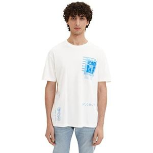 TOM TAILOR Denim Uomini T-shirt 1035583, 12906 - Wool White, M