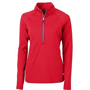 Cutter & Buck womens Long Sleeve Adapt Eco Knit Half Zip Pullover Shirt, Red, Medium US