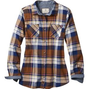 Legendary Whitetails Cottage Escape Flanellen overhemd voor dames, Koningsblauwe plaid, XL