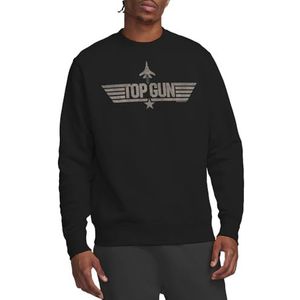 Top Gun Paramount, Monotoned Logo Crew Sweatshirt, Zwart, Small, Zwart, S