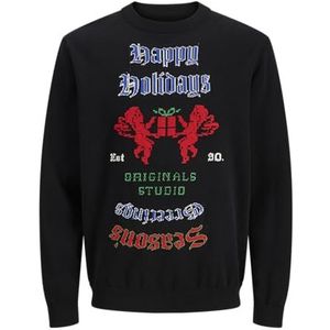 JACK & JONES Jorholiday Knit Crew Neck, zwart, M
