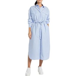 Replay Dames relaxed fit hemdjurk van katoen, 010 White/Sky, L