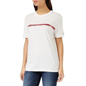 Tommy Hilfiger T-shirt Logo Stripe heren, Wit, S