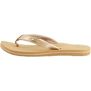 REEF Cushion Sands Beach Teenslippers voor dames, ultrazacht voetbed met kussen, ondersteuning van de voetboog, Champagne, 35.5 EU