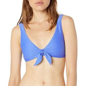 Seafolly Dames bikinitop La Luna Tie Front Crop Top, blauw (Baja Blue Baja Blue), 36