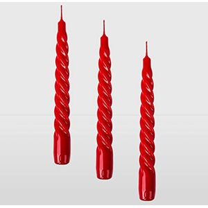 La Briantina Decoratieve kaarsen, rood, hoogte 20 cm x Ø 2 cm