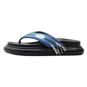 Desigual Dames Shoes_Boat_Thong DEN sandalen, blauw, 38 EU, blauw, 38 EU