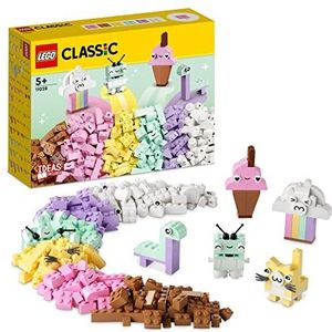 LEGO Classic Creatief Spelen met Pastelkleuren, Constructie Speelgoed voor het Maken van een Stenen IJsje, Dinosaurus, Kat, Robot en Wolk, Educatief Cadeau voor Meisjes en Jongens vanaf 5 Jaar 11028