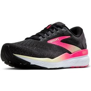 BROOKS Ghost 16 sneakers voor dames, zwart/roze/geel, 40,5 EU, Zwart Roze Geel, 40.5 EU