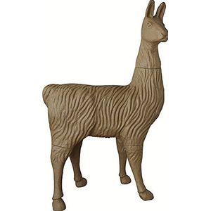Décopatch XLA31C Lama (van papier-maché om te versieren en te personaliseren, 78 x 32 x 126 cm, ideaal voor uw huisdecoratie), 1 stuk kartonbruin