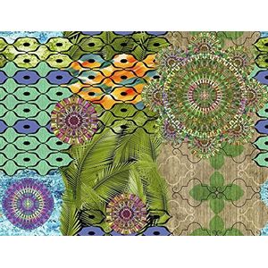 Vilber Bohemian Mandala tapijt, vinyl, meerkleurig, 153 x 200 x 0,2 cm