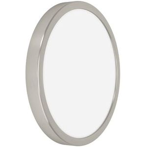 EGLO LED plafondlamp Fueva 6, ronde plafonnière, opbouwlamp van metaal in zilver en wit kunststof, plafondverlichting warm wit-koud wit, lamp plafond ⌀ 28 cm